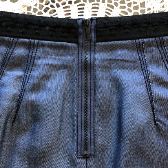 Z Spoke Denim Pencil Skirt Exposed Back Zipper - Picture 4 of 5